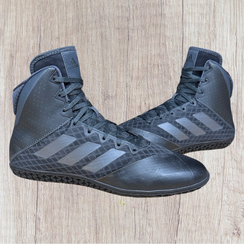 Adidas Mat Wizard 4 Black Carbon AC6971 Men's High Top Wrestling Shoes Size US 9 - Picture 3 of 13